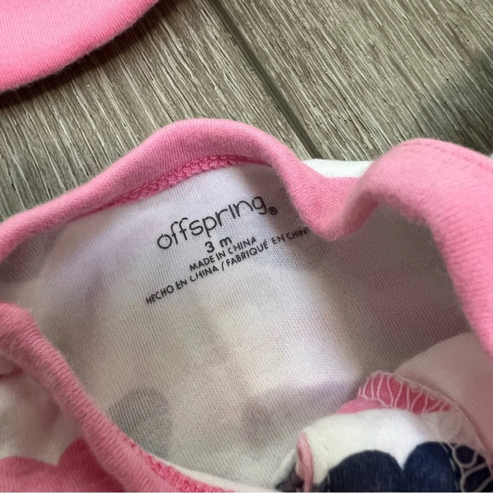 OFFSPRING 2PC SNAP UP FOOTED SLEEPER HEARTS 3MO